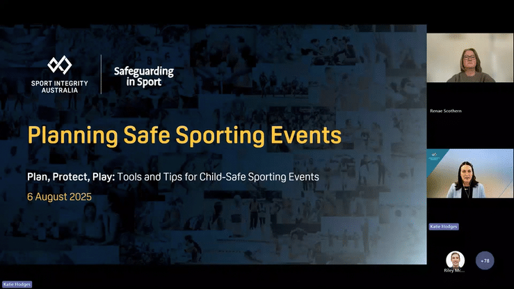 Planning Safe Sporting Events webinar cover image