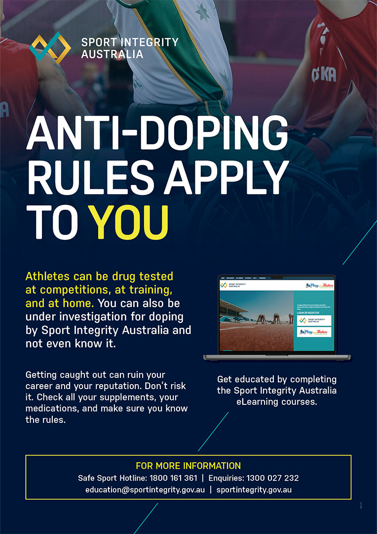 copy of Anti-doping rules apply to you poster (para)
