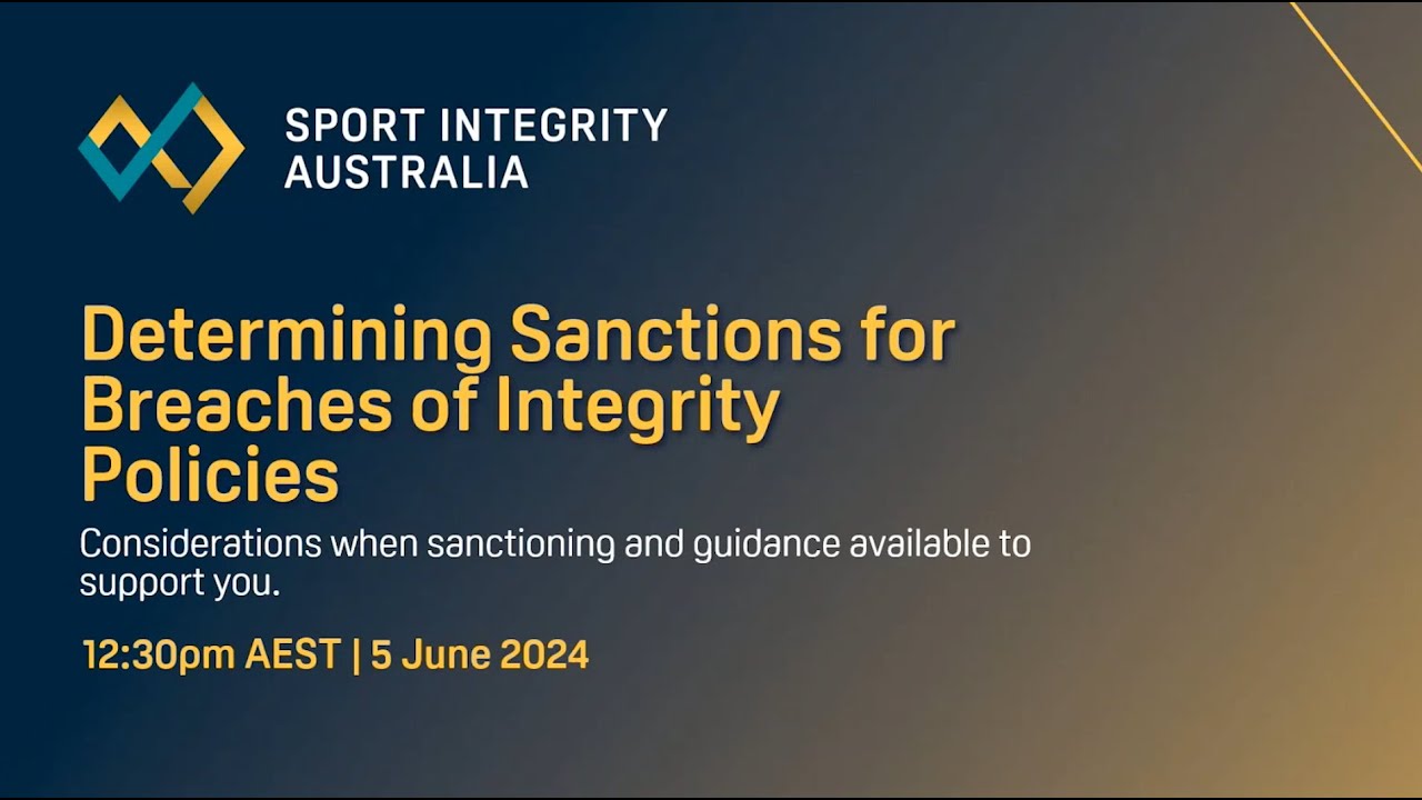 Determining Sanctions for Breaches of Integrity Policy webinar