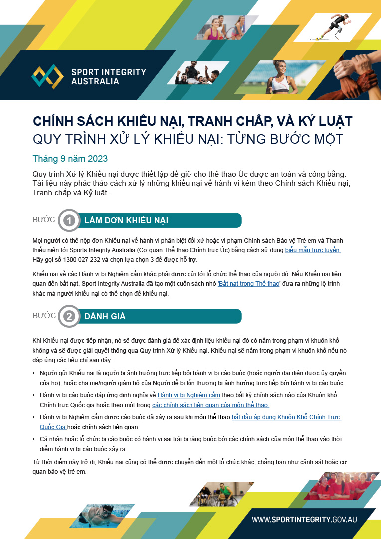 complaints process step by step Vietnamese