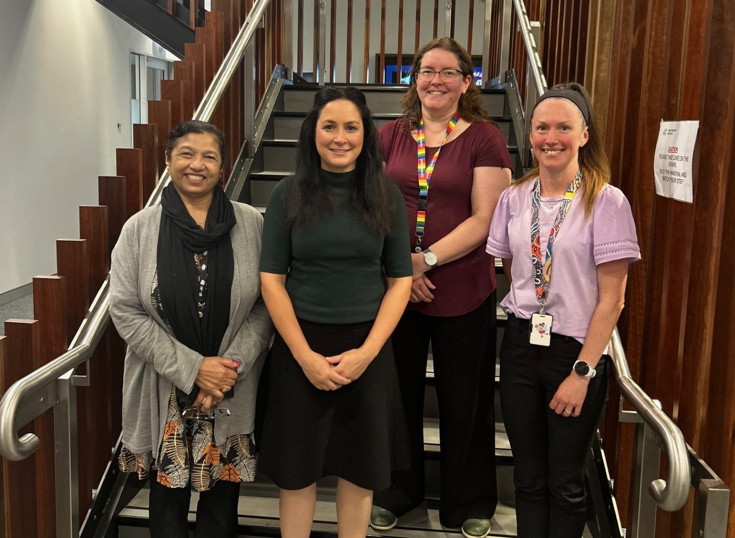 Dr Sarah Benson PSM, Forensic Scientist and SIA CEO with SIA's Director of Science and Medicine Vanessa Caig and Senior Science Officers Shereen Naz and Melinda Witchard