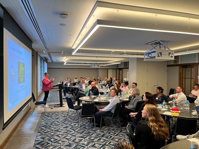 Petria Thomas, Acting Head of Sport Partnerships at Sport Integrity Australia, presents at the National Integrity Managers forum in Melbourne 