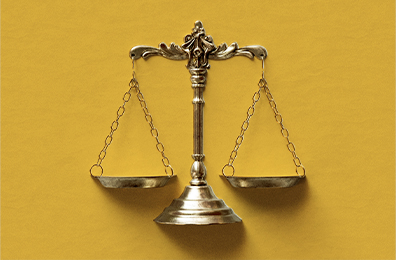 scales on a yellow background