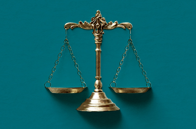 scale on a teal background