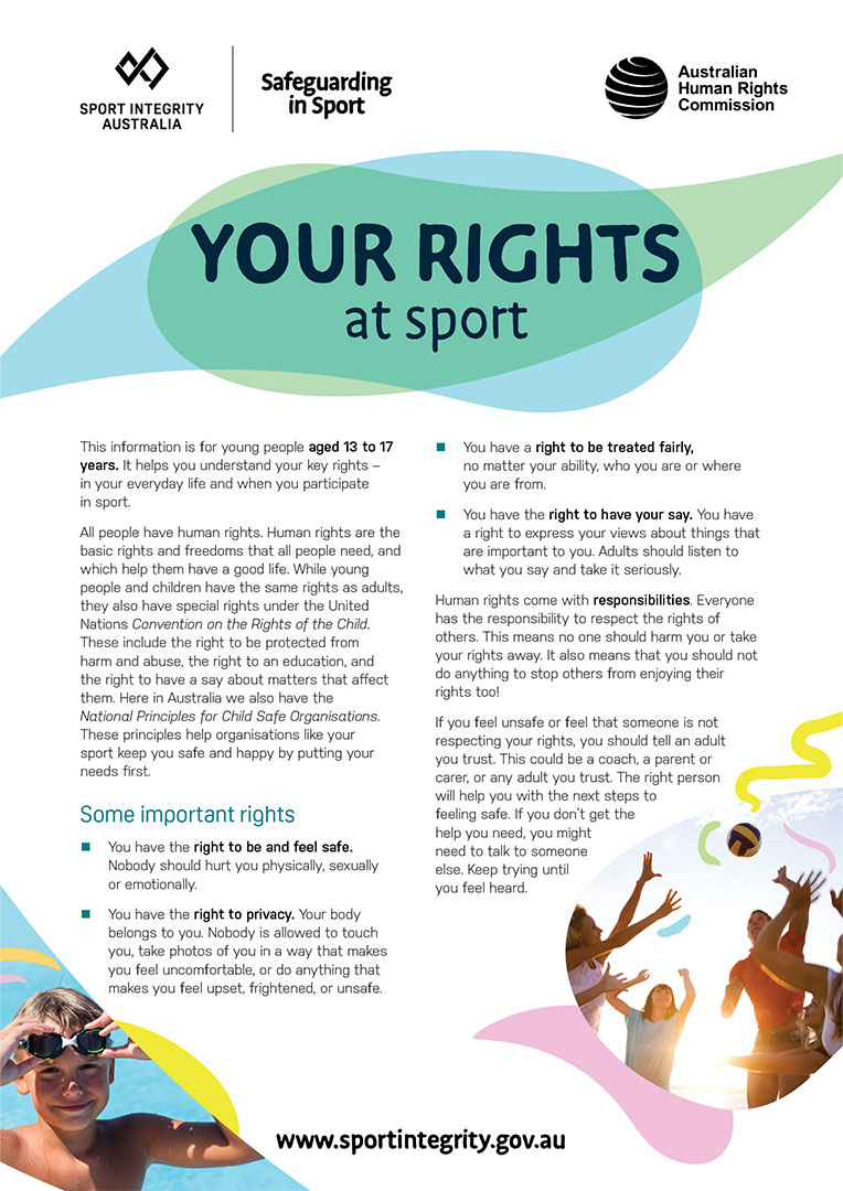 Your rights in sport for ages 13 to 17 factsheet 