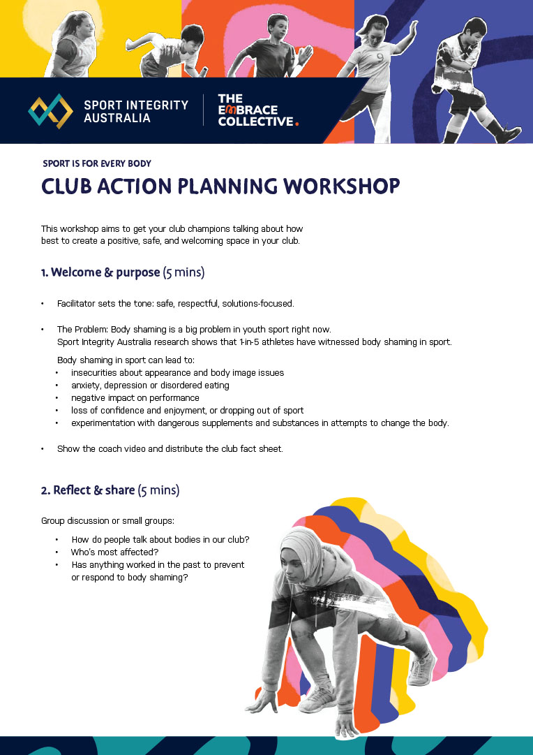 Sport is for EveryBODY campaign Club action planning workshop