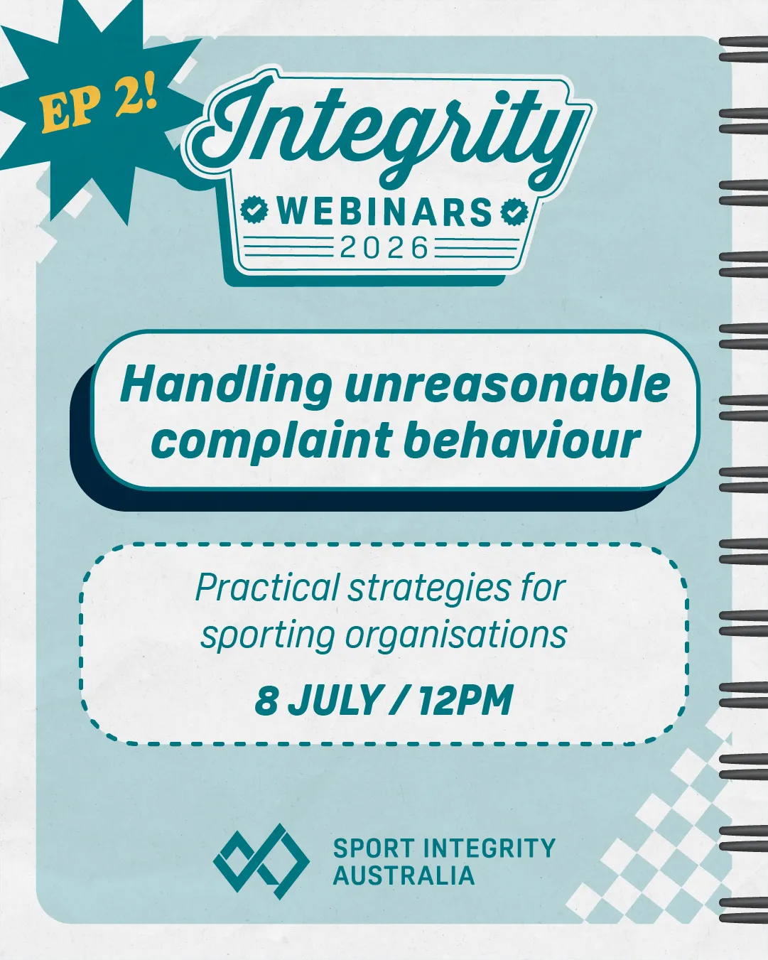 Handling unreasonable complaint behaviour webinar hosted by Sport Integrity Australia cover image