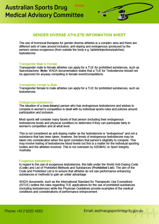 Gender diverse fact sheet cover