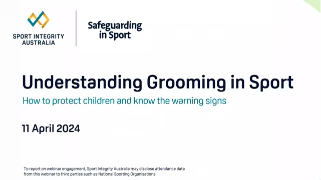 Understanding Grooming in Sport webinar cover image