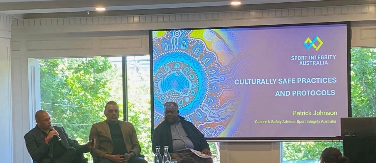Panel members speaking at the National Indigenous Sports Summit