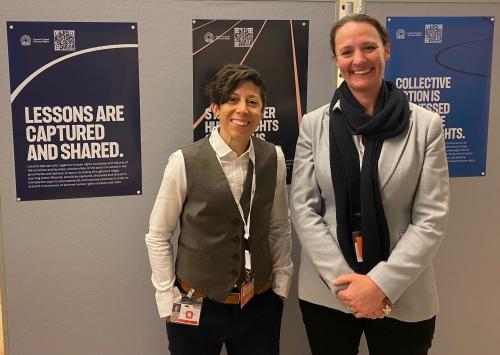 Dr Sophia Nimphius (Advisory Council member) and Dr Ashlee Morgan, both of Edith Cowan University at the Sporting Chance Forum 2023