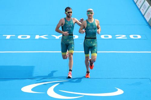 Paralympic Triathlete Jonothan Goerlach competes at the 2020 Tokyo Paralympic Games