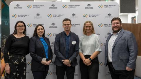 The NZ delegation comprised four officials from the Integrity Transition Programme, pictured with Darren Mullaly (right)..