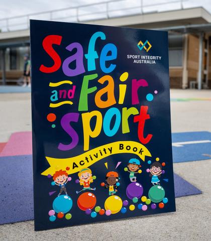 Front cover of the Sport Integrity Australia children's activity book
