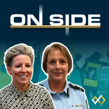 Online safety in sport podcast cover with Dr Emma Kavanagh and Commander Joanne Cameron