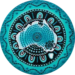 Acknowledgement of First Nations Country - Indigenous circle of Australia - artwork by Chern'ee Sutton of the Kalkadoon Peoples