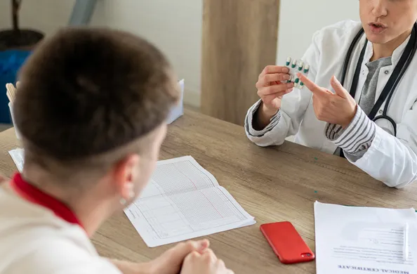 Doctor giving medicine