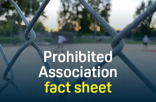 Prohibited Association fact sheet - metal fence
