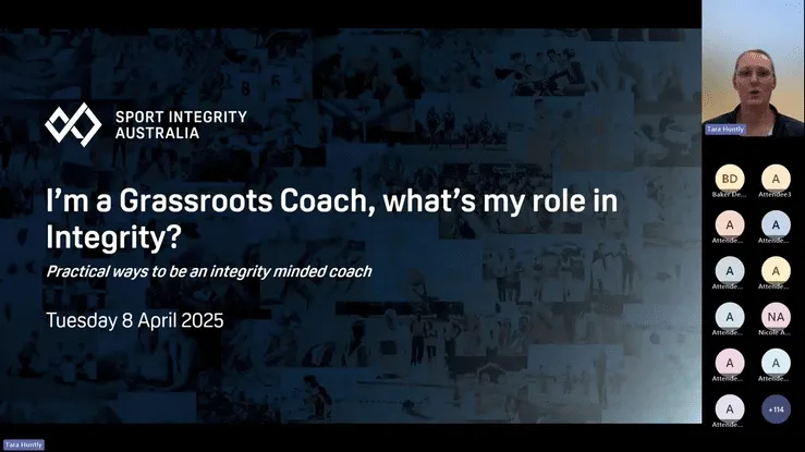 I'm a grassroots coach - what is my role in sport integrity webinar cover