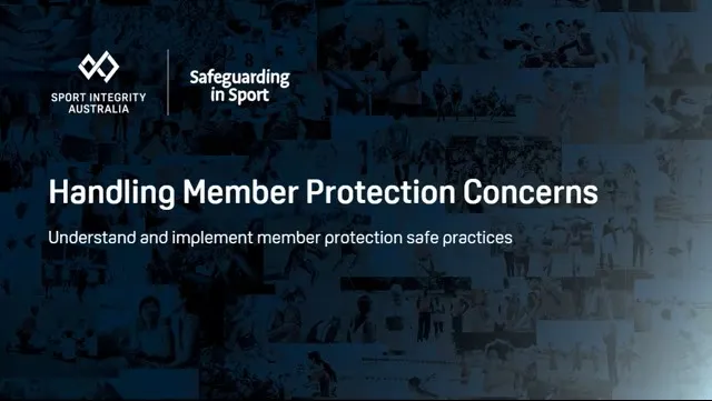 Handling member protection concerns webinar cover image