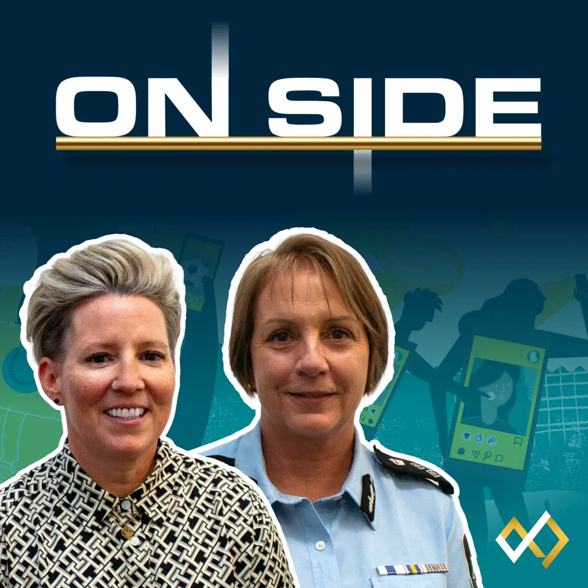Online safety in sport podcast cover with Dr Emma Kavanagh and Commander Joanne Cameron