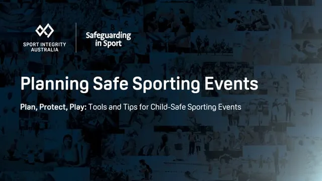 Planning Safe Sporting Events webinar cover image