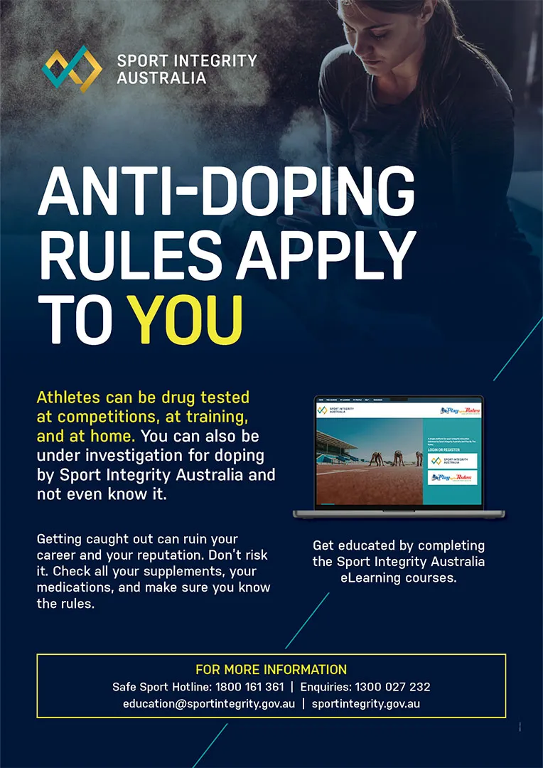 copy of Anti-doping rules apply to you poster (female)