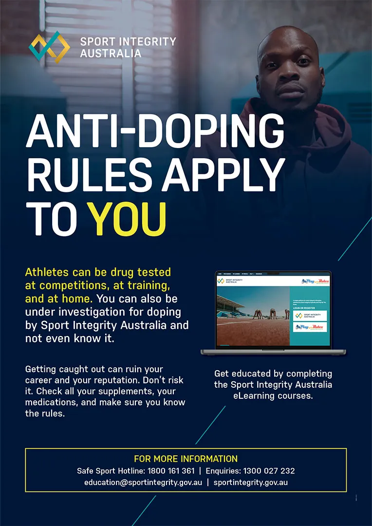 Copy of Anti-doping rules apply to you poster (male)