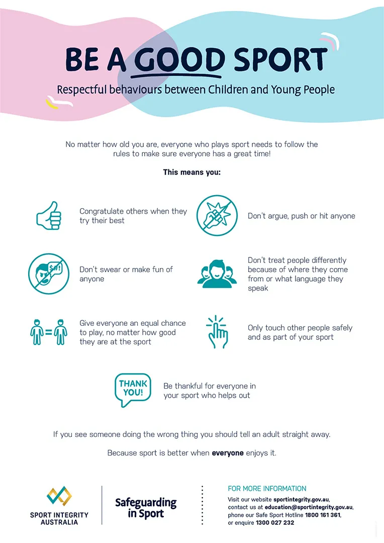 Be a good sport (respectful behaviours) factsheet