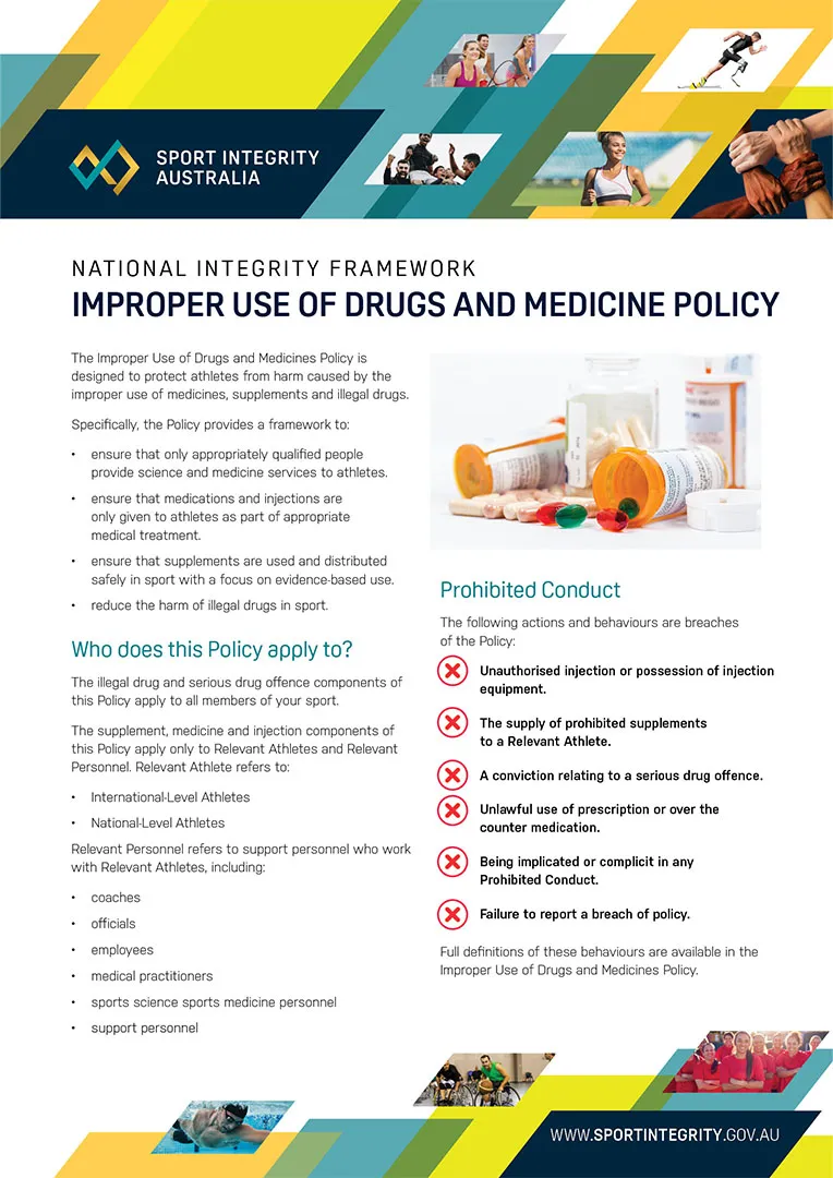 Improper use of drugs policy