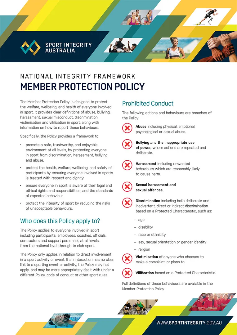 Member protection policy