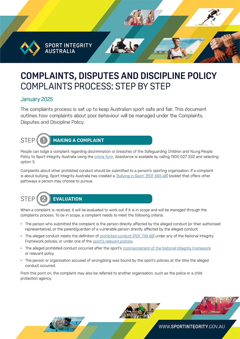 Complaints process step by step factsheet