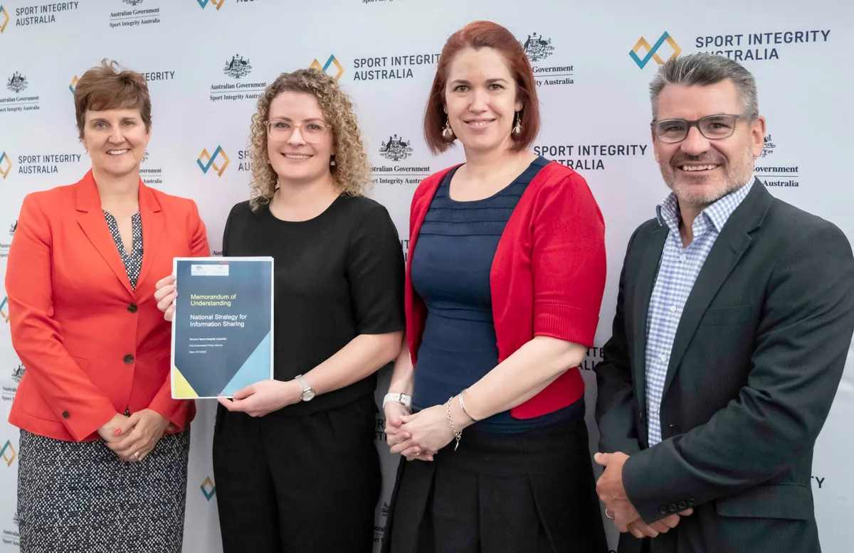 Sport Integrity Australia staff at signing of MOU with Queensland Police