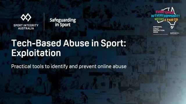 Webinar - tech-based abuse in sport - exploitation cover image