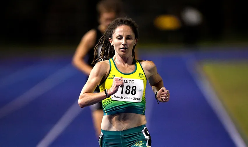 Beki Smith OLY competing in race walking for Australia in 2018