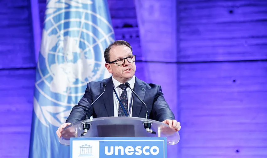 Sport Integrity Australia Deputy CEO Luke McCann speaking at UNESCO