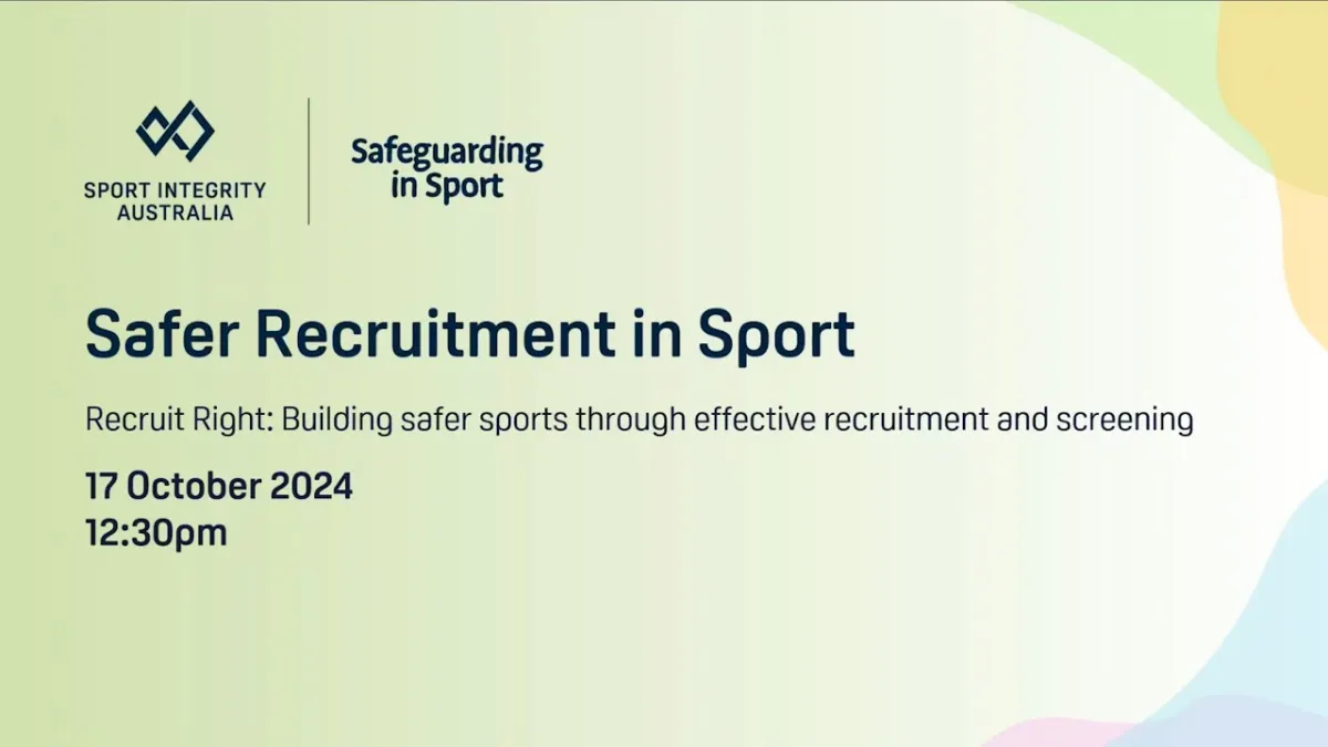 Safer Recruitment in Sport webinar