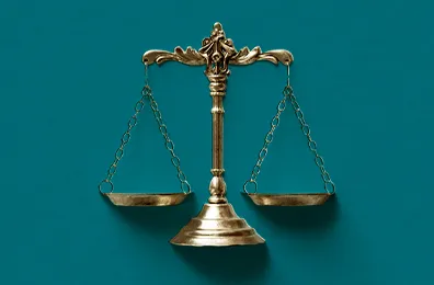 scale on a teal background