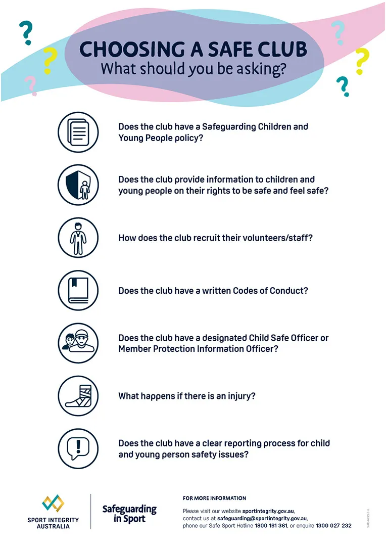Choose a safe sporting club poster