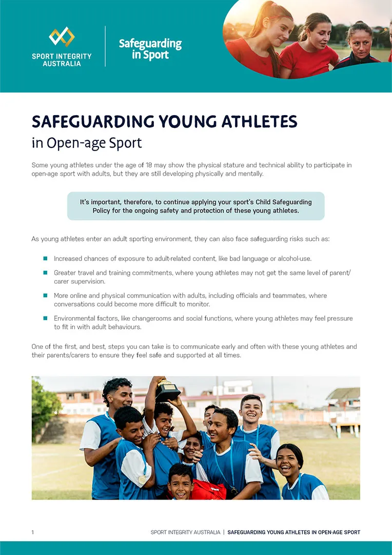 young athletes in sport safeguarding guide
