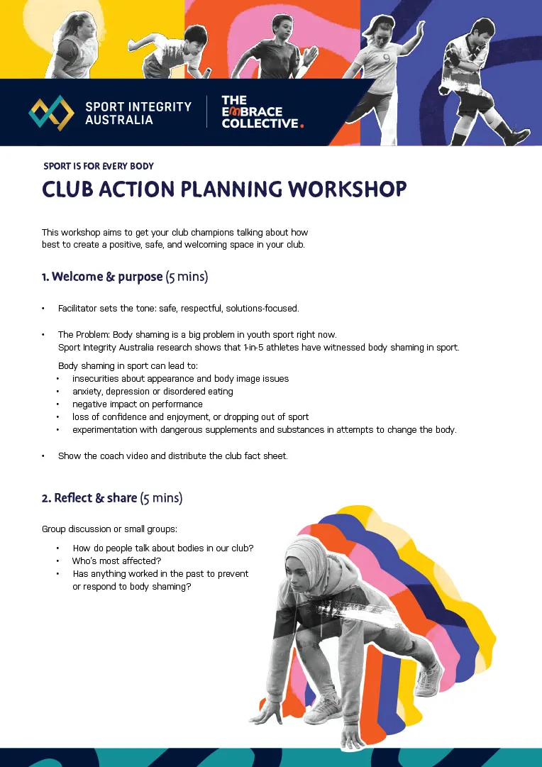 Sport is for EveryBODY campaign Club action planning workshop