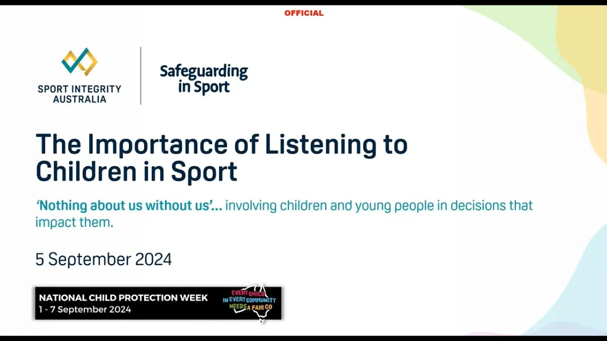 The importance of listening to children in sport webinar